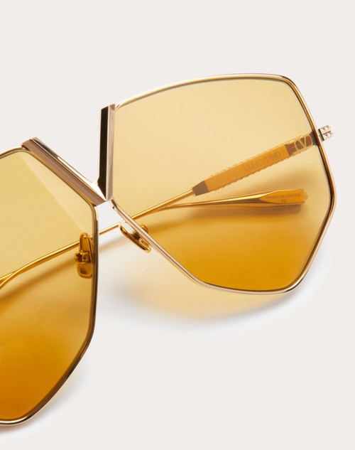 Red Valentino V - HEXAGON OCCHIALE PILOT OVERSIZE IN TITANIO Nuovo