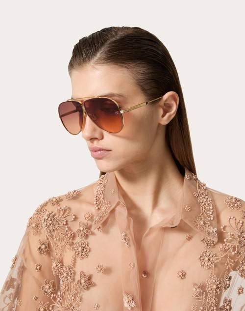 Red Valentino XVI - OCCHIALE PILOT IN TITANIO CON STUD Qualità Garantita