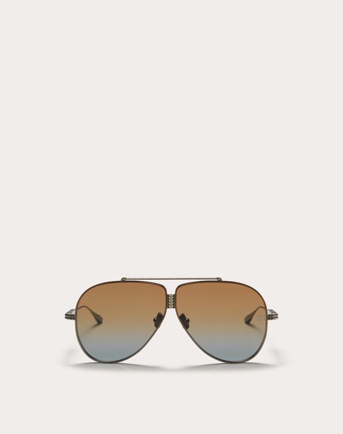 Red Valentino XVI - OCCHIALE PILOT IN TITANIO CON STUD Negozi Online