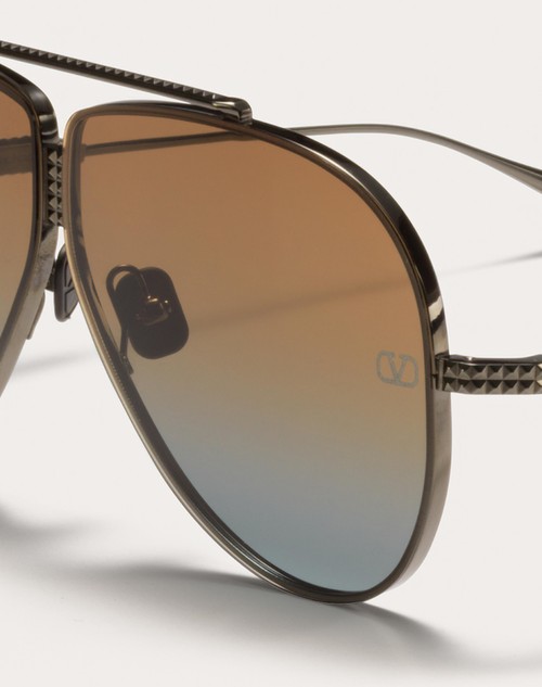 Red Valentino XVI - OCCHIALE PILOT IN TITANIO CON STUD Negozi Online