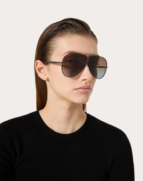 Red Valentino XVI - OCCHIALE PILOT IN TITANIO CON STUD Negozi Online