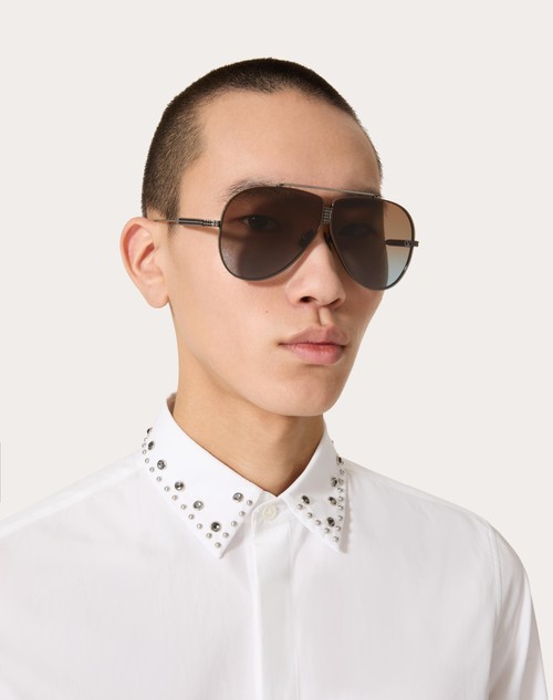 Red Valentino XVI - OCCHIALE PILOT IN TITANIO CON STUD Negozi Online