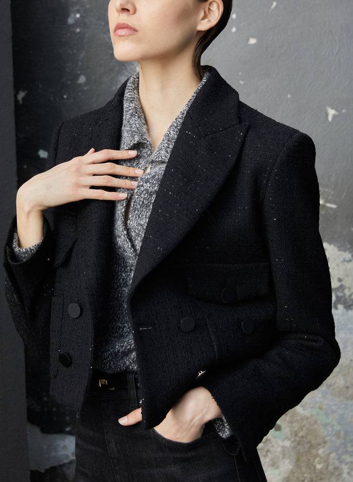 Lorena Antoniazzi GIACCA CROP IN LANA Vendita