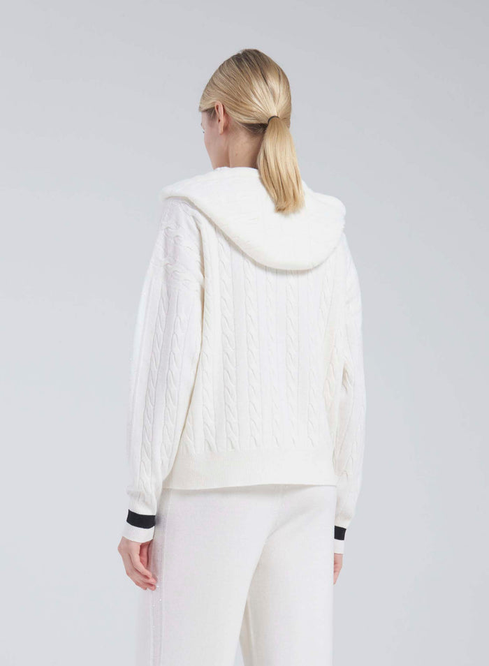 Lorena Antoniazzi FELPA IN MAGLIA A TRECCIA Shopping Online