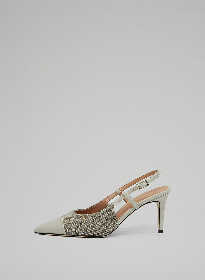 Lorena Antoniazzi SLINGBACK IN PELLE E LANA Prezzo Ridotto