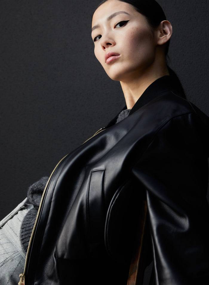 Lorena Antoniazzi BOMBER IN PELLE Sconto