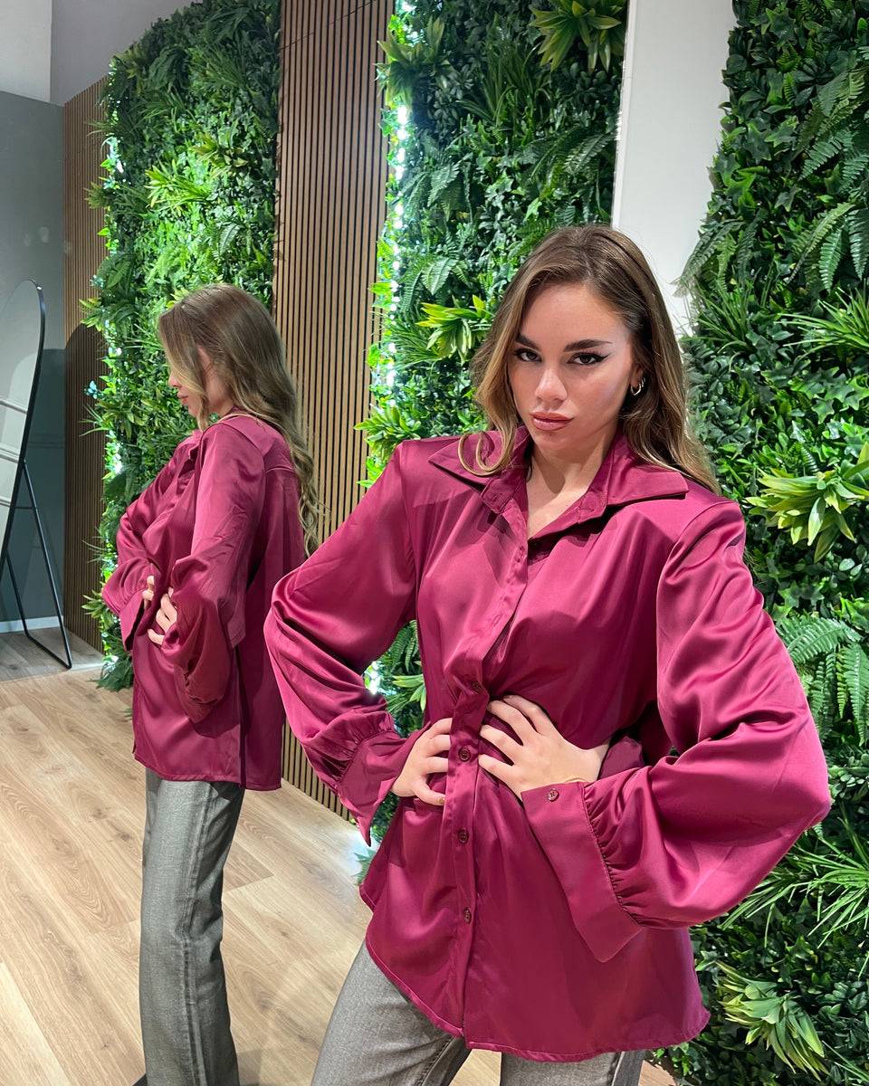 Lovely Sisters Camicia effetto raso magenta Outlet