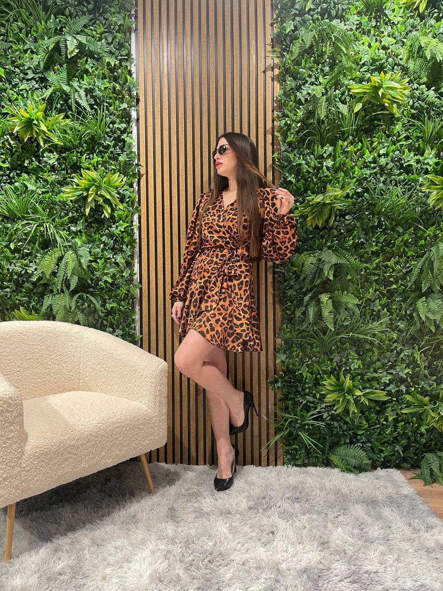Lovely Sisters Abito a portafoglio animalier Shopping Online
