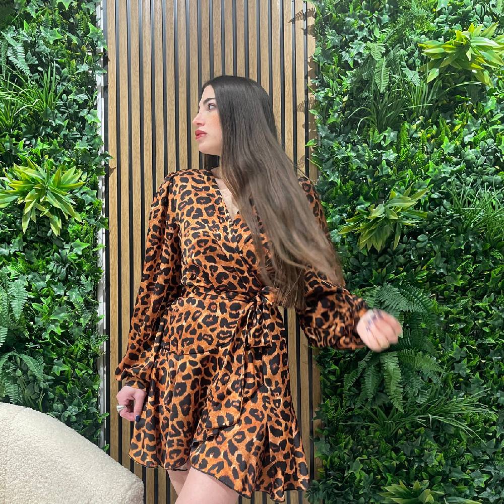 Lovely Sisters Abito a portafoglio animalier Shopping Online