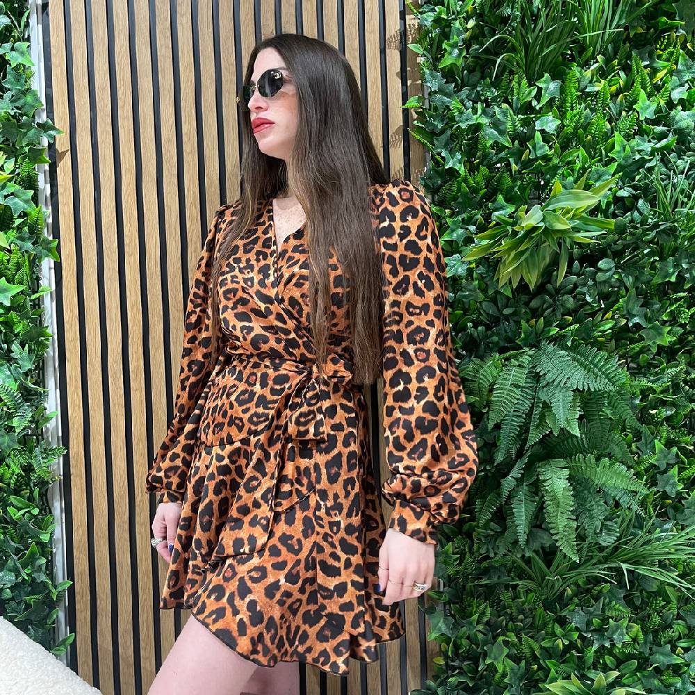 Lovely Sisters Abito a portafoglio animalier Shopping Online
