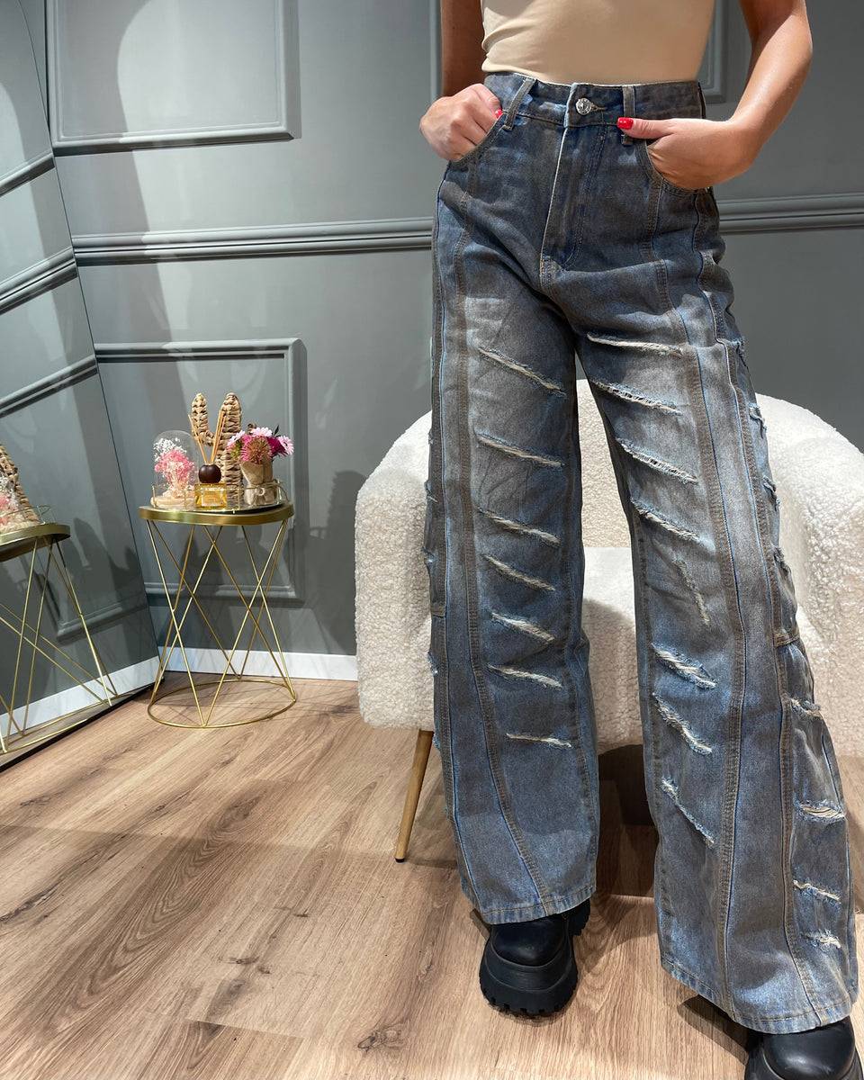 Lovely Sisters Jeans multi strappi Shopping Online