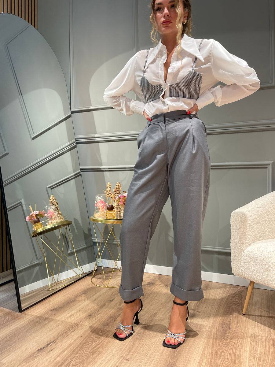Lovely Sisters Pantalone classico grigio Sottocosto