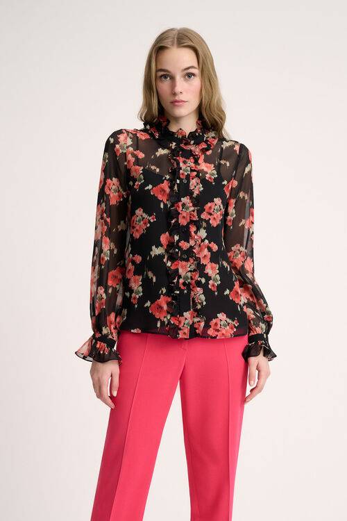 Luisa Spagnoli Lamine - Blusa con volant Novità