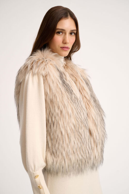 Luisa Spagnoli Smorfia - Gilet in faux fur Saldi
