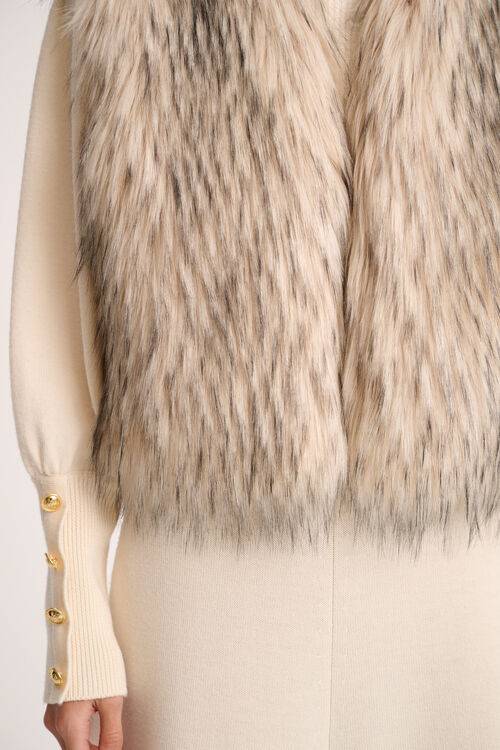 Luisa Spagnoli Smorfia - Gilet in faux fur Saldi