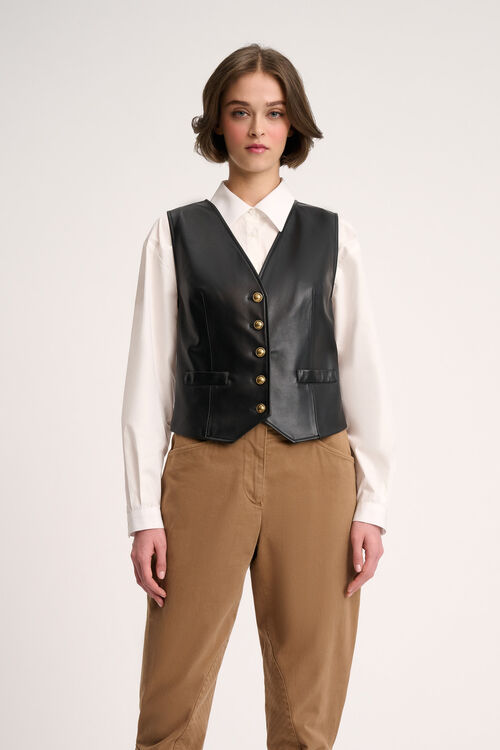 Luisa Spagnoli Sapore - Gilet in pelle Vendita Calda