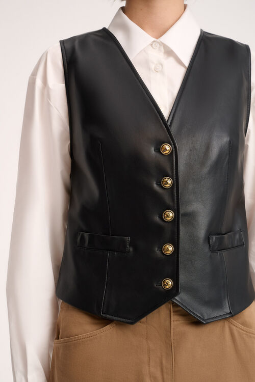 Luisa Spagnoli Sapore - Gilet in pelle Vendita Calda
