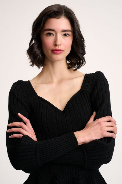 Luisa Spagnoli Merlato - Pullover scollo a cuore Sconto