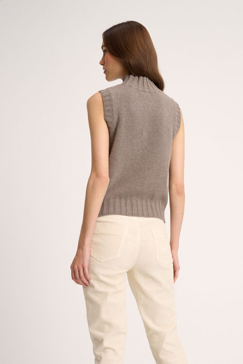 Luisa Spagnoli Chiusura - Gilet a collo alto In Saldo