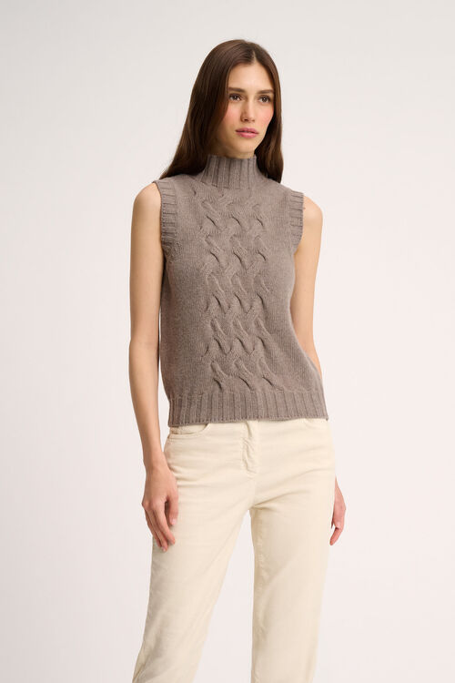 Luisa Spagnoli Chiusura - Gilet a collo alto In Saldo