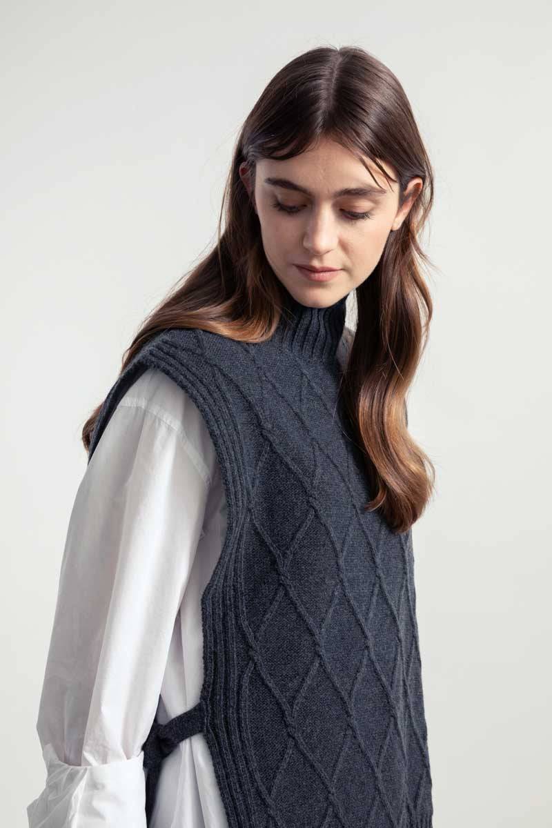 Rifò DELIA Gilet Collo Alto Lana Rigenerata Offerta