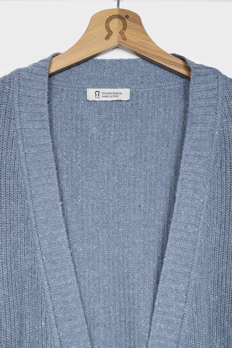 Rifò CARA Cardigan Donna Cotone Jeans Rigenerato Saldi Di Fabbrica