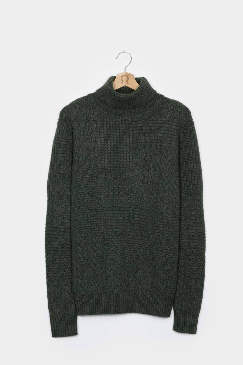 Rifò BARTOLOMEO Maglia Collo Alto Uomo Cashmere Rigenerato Offerta per la Festa della Mamma