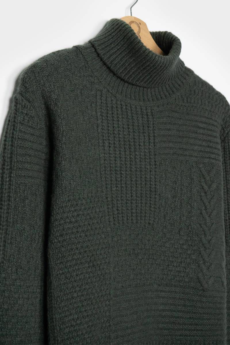 Rifò BARTOLOMEO Maglia Collo Alto Uomo Cashmere Rigenerato Offerta per la Festa della Mamma