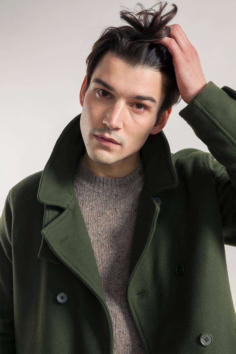 Rifò ACHAB Giacca Peacoat Uomo Lana Rigenerata Offerta San Valentino