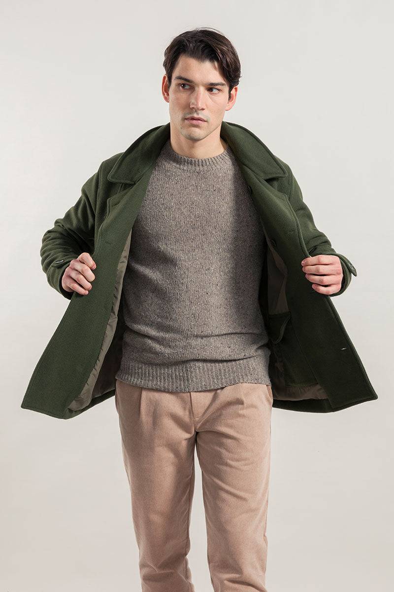 Rifò ACHAB Giacca Peacoat Uomo Lana Rigenerata Offerta San Valentino
