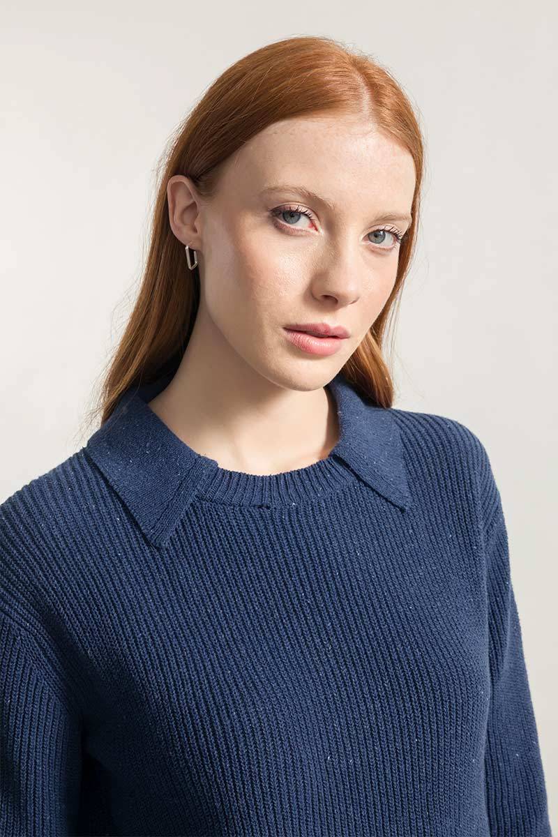 Rifò MARTINA Maglia Cropped Donna Cotone Jeans Rigenerato Only for today