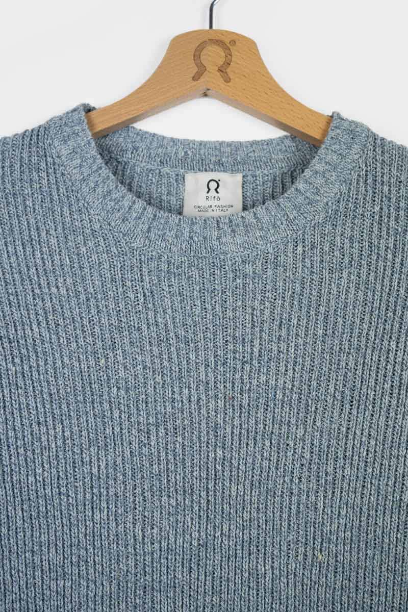 Rifò COSIMO Maglia Uomo Cotone Jeans Rigenerato 50% di sconto con spedizione gratuita