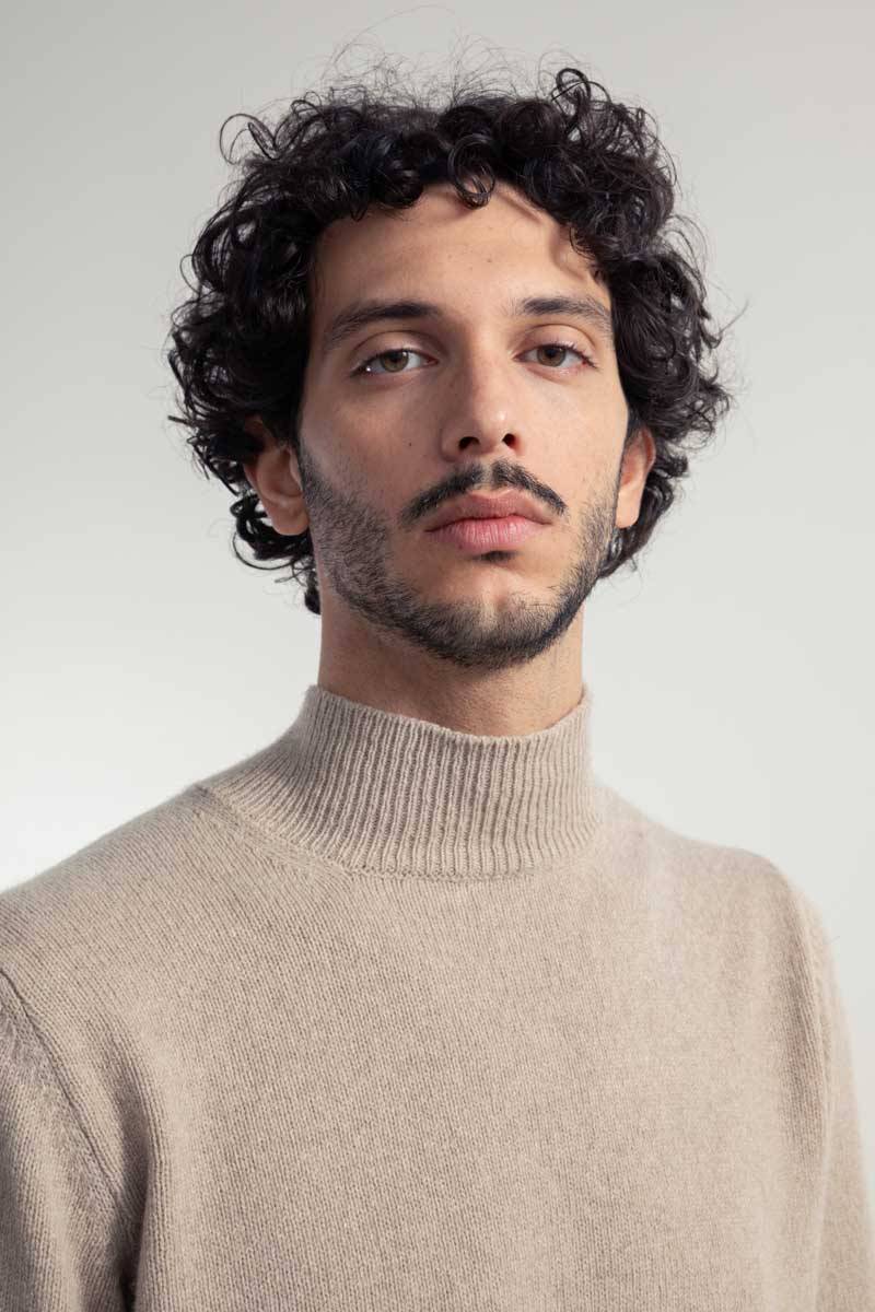 Rifò CLEMENTE Maglia Collo Alto Uomo Cashmere Rigenerato Italia