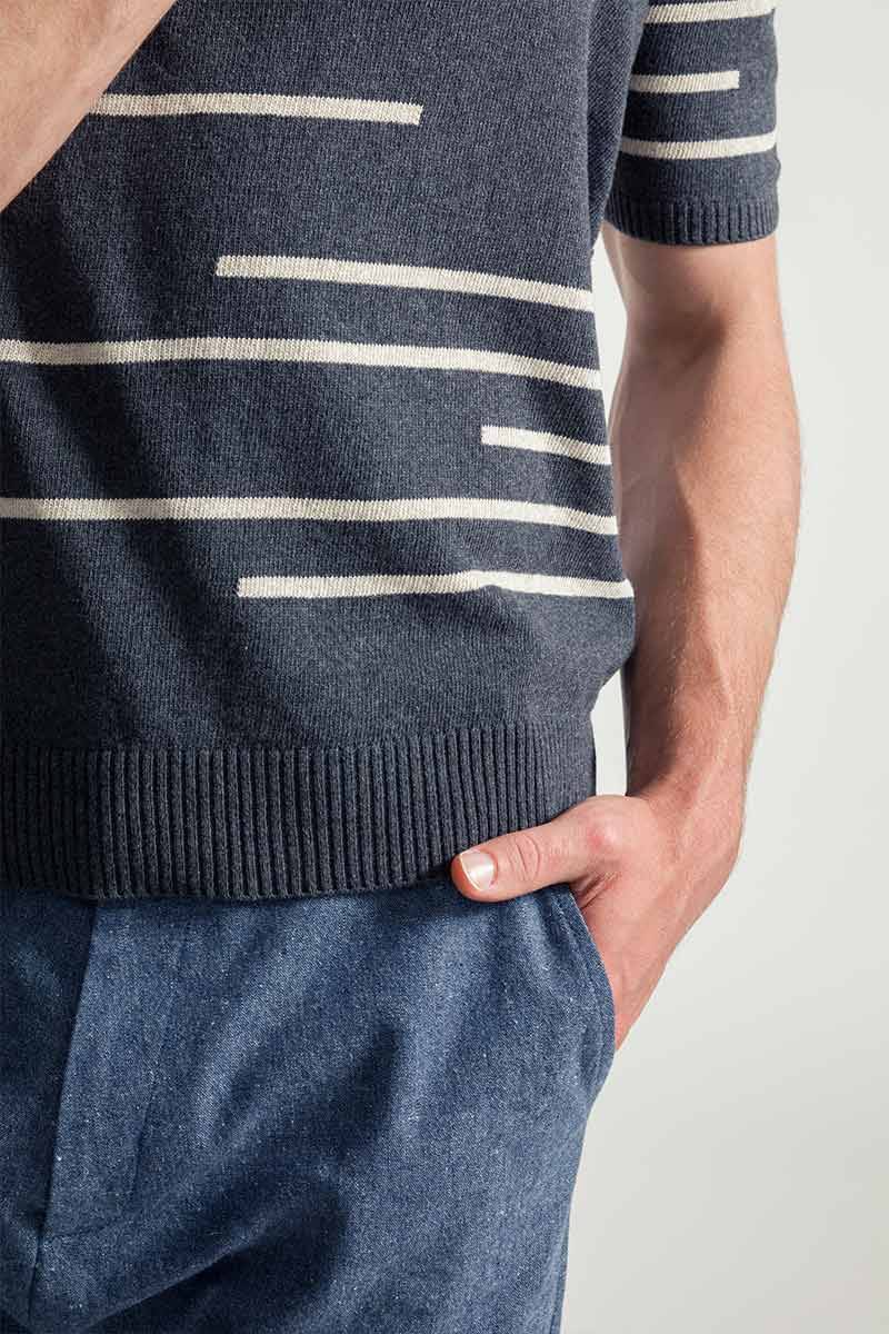 Rifò ADONE Maglia Righe Uomo Cotone Rigenerato Flash Sale
