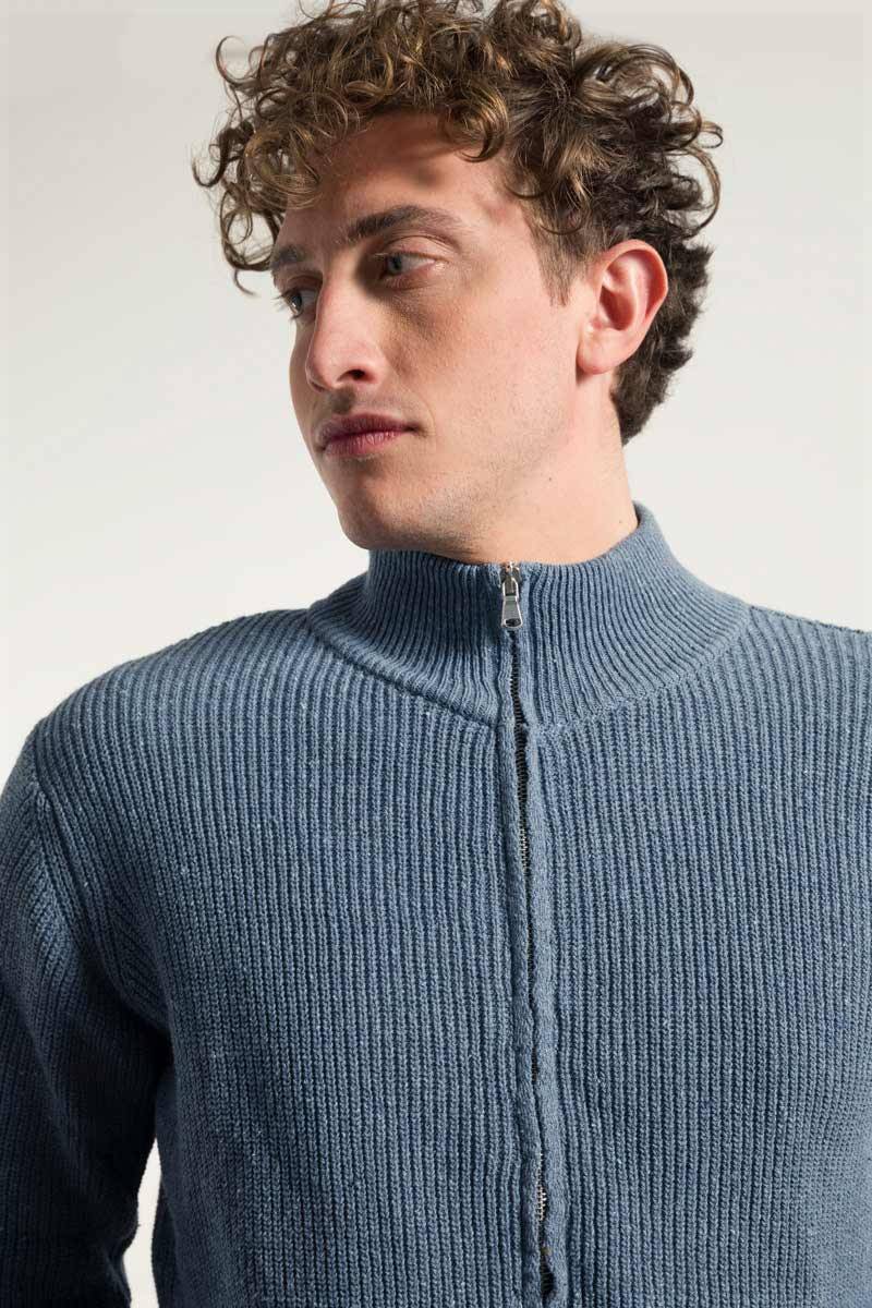 Rifò DUCCIO Cardigan Uomo Cotone Jeans Rigenerato Offerta esclusiva