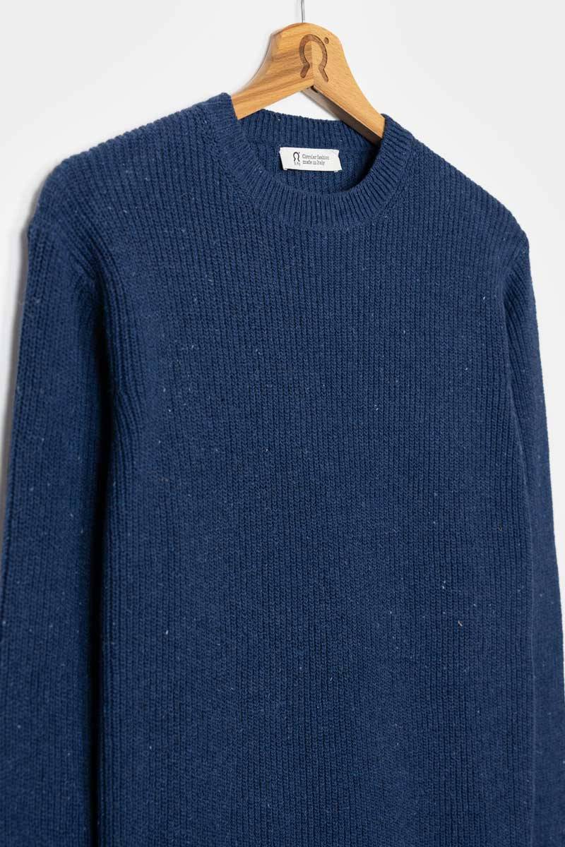 Rifò VITTORIO Maglia Girocollo Uomo Cotone Jeans Rigenerato Black Friday