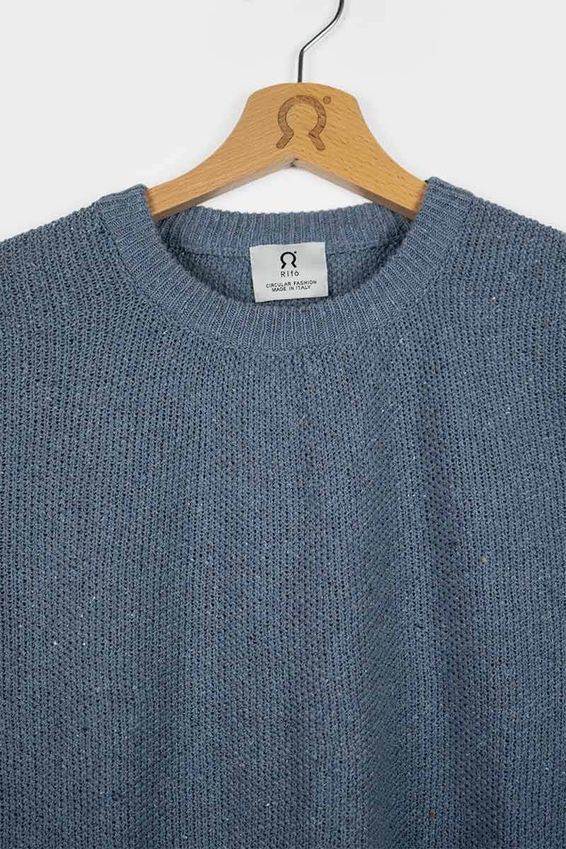 Rifò GINO Maglia Uomo Cotone Jeans rigenerato Offerta Anniversario
