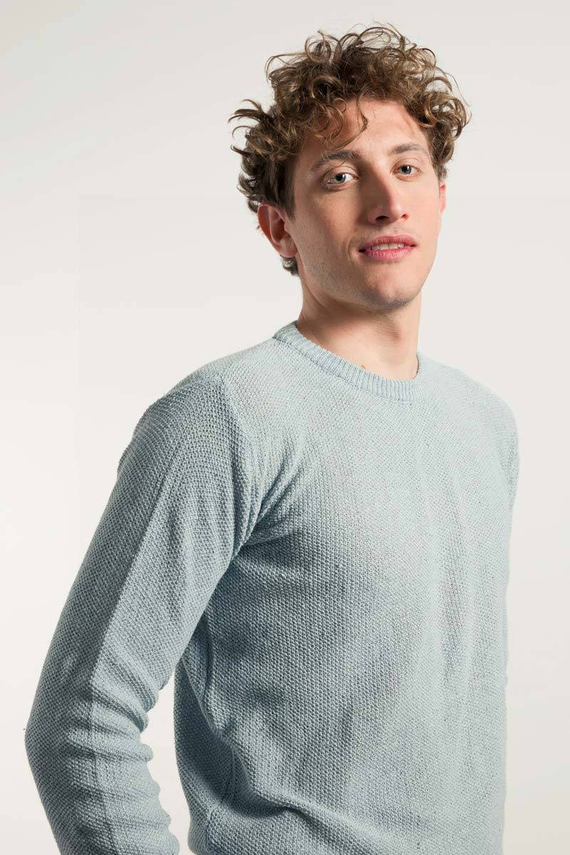Rifò GINO Maglia Uomo Cotone Jeans rigenerato Smaltimento dello stoccaggio
