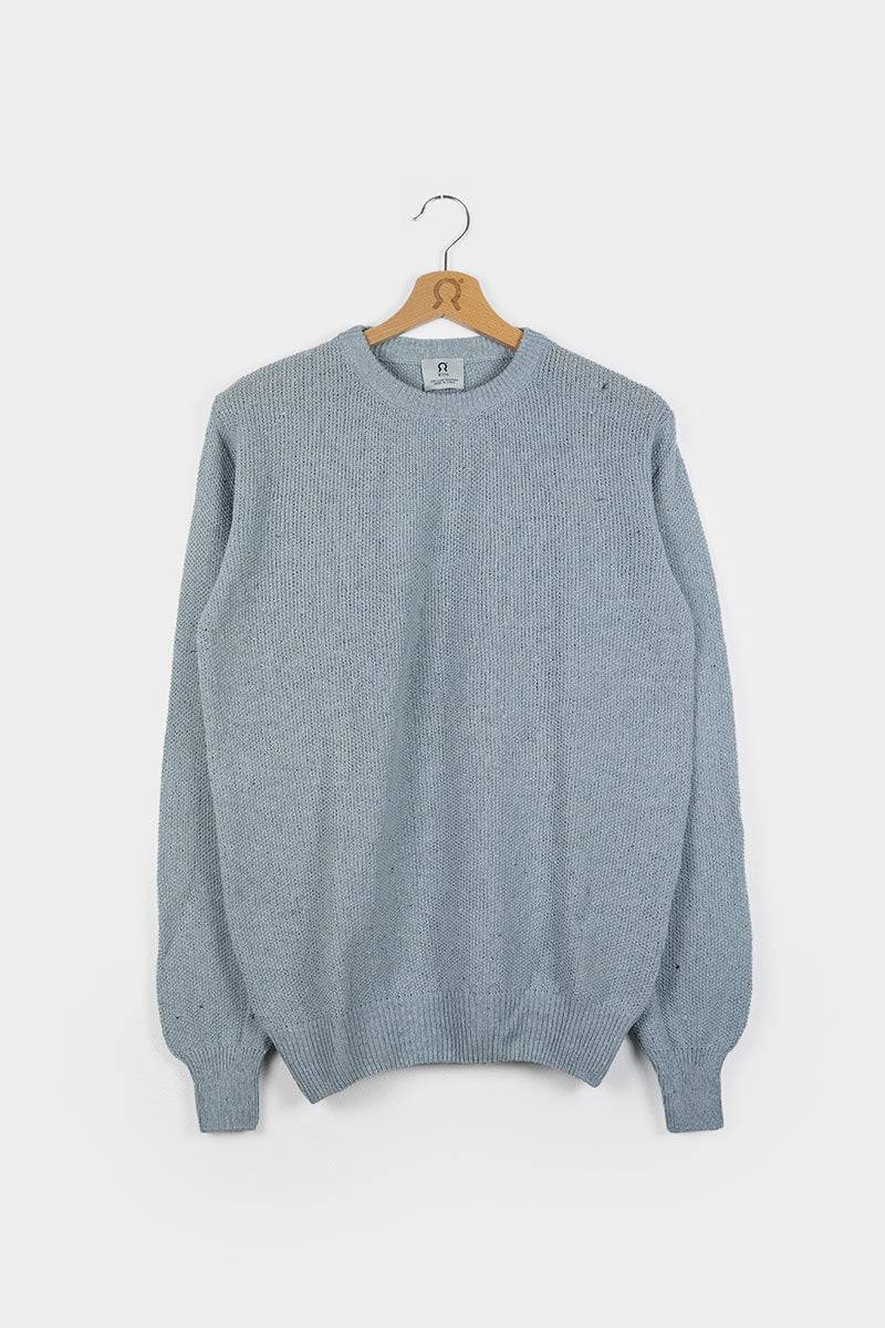 Rifò GINO Maglia Uomo Cotone Jeans rigenerato Smaltimento dello stoccaggio