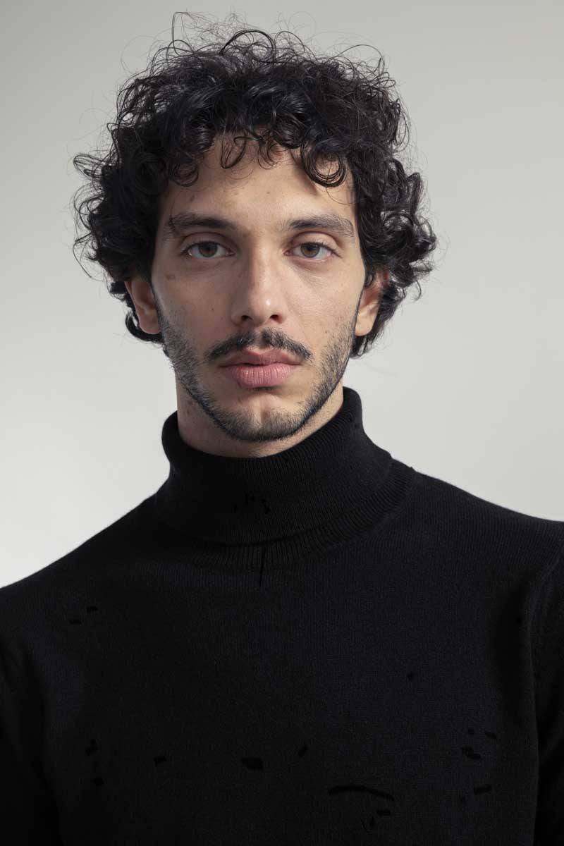 Rifò ALBERTO Maglia Collo Alto Uomo Cashmere Rigenerato Nuovi prodotti