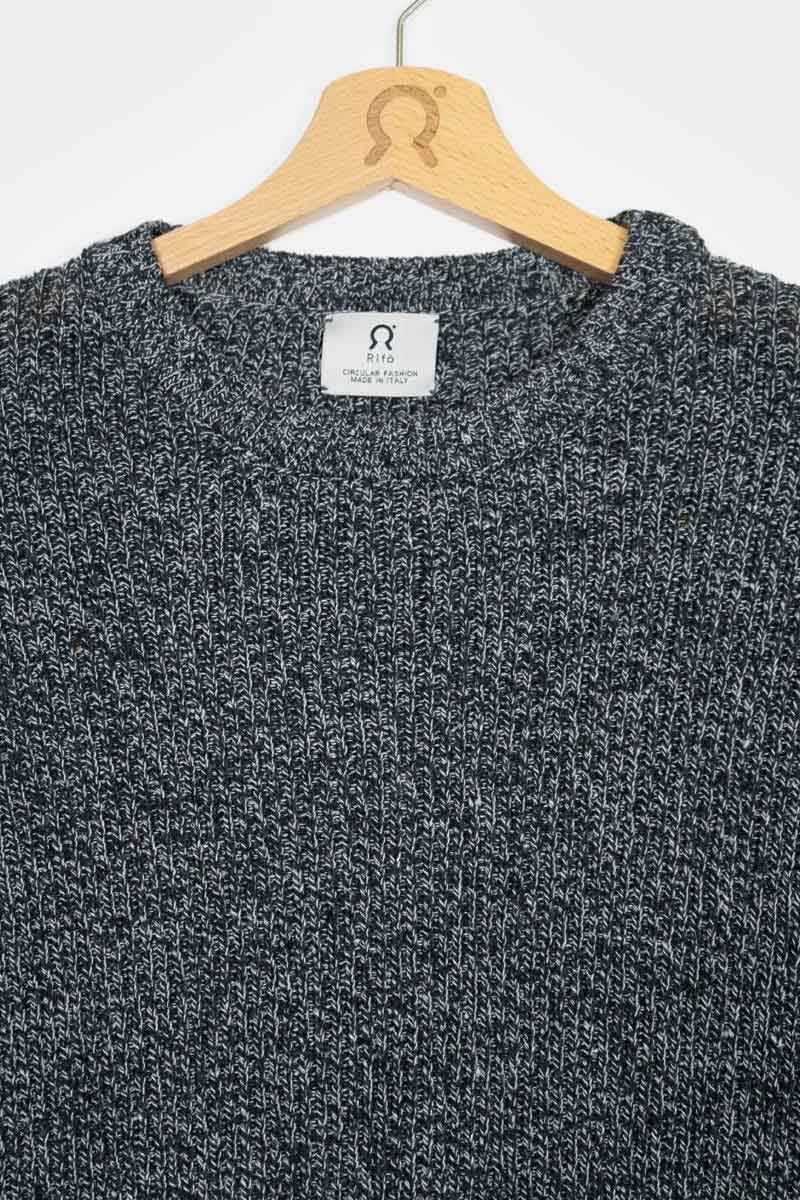 Rifò COSIMO Maglia Uomo Cotone Jeans Rigenerato Offerte stagionali