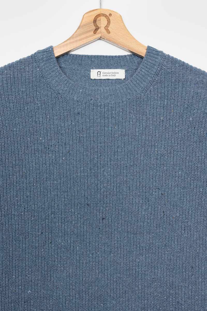 Rifò VITTORIO Maglia Girocollo Uomo Cotone Jeans Rigenerato Prezzo basso