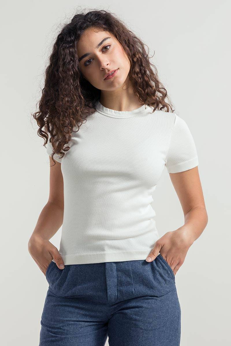 Rifò ILARIA Maglietta a Maniche Corte Donna Cotone Rigenerato Fino al 50% di sconto
