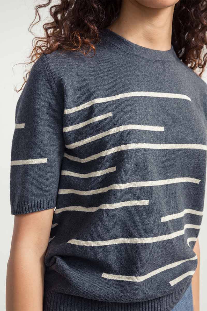Rifò CLIO Maglia Donna Righe Cotone Rigenerato Only for today