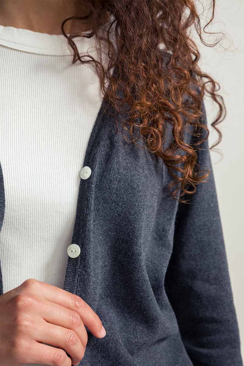 Rifò LUCIA Cardigan Donna Cotone Rigenerato Sostegno trimestrale