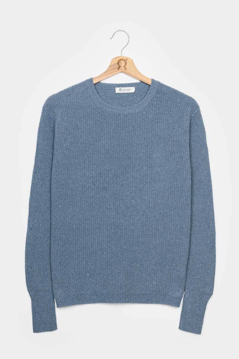 Rifò RACHELE Maglia Girocollo Donna Cotone Jeans Rigenerato Economico