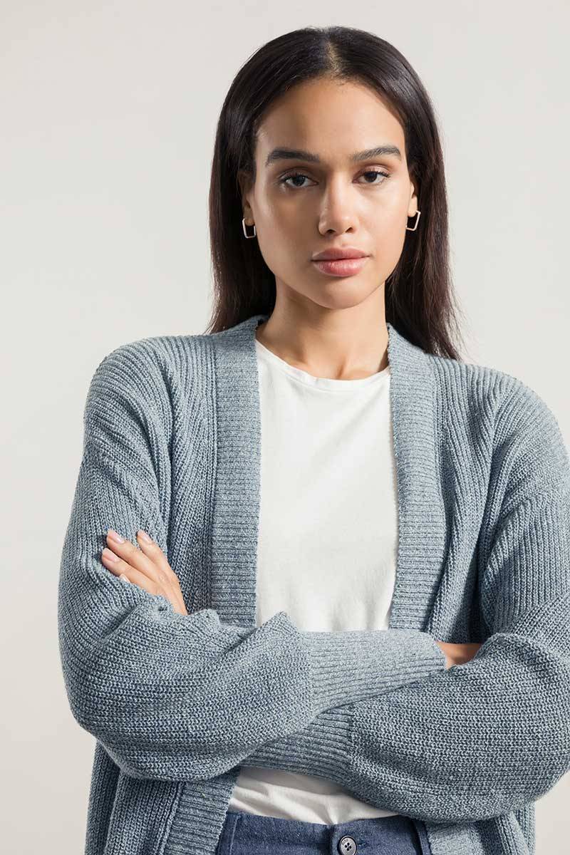Rifò CARA Cardigan Donna Cotone Jeans Rigenerato Black Friday