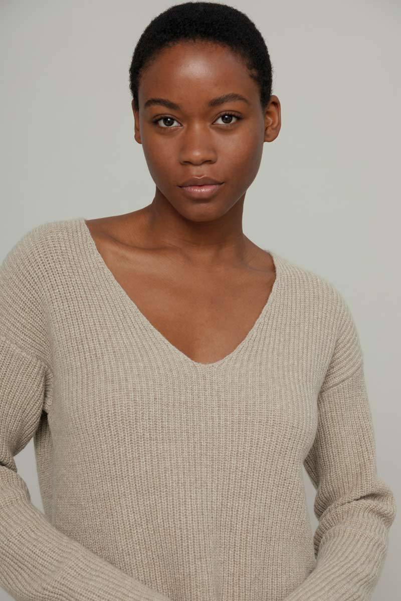 Rifò ESTER Maglia Scollo a V Donna Cashmere Offerte speciali