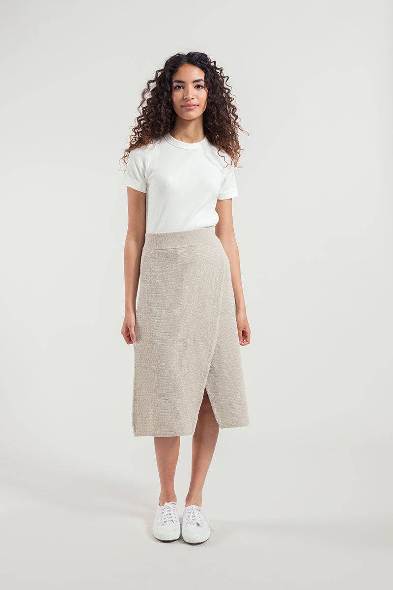 Rifò COMETA Gonna a Portafoglio in Maglia Donna Cotone Rigenerato Offerta speciale della fabbrica
