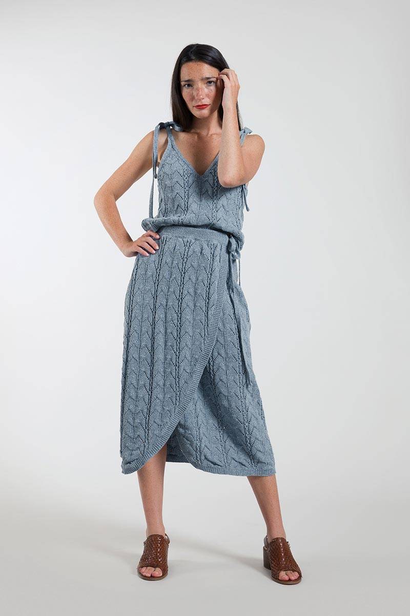 Rifò LAUREN Gonna Donna Cotone Jeans Rigenerato Esporta salva